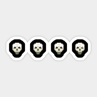 Pixel skulls 8bit pacmen Sticker